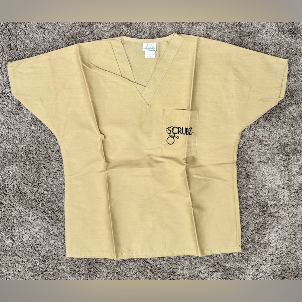 Scrubs Top, Medical Scrubs, Tan Size X-small